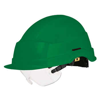 Produktbilde for Vernehjelm Iris 2 hvit hvit ventilert m/integrert visir