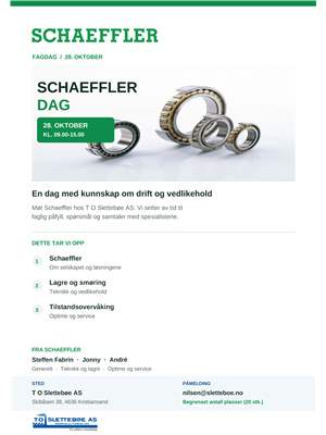Schaeffler-fagdag 28. oktober