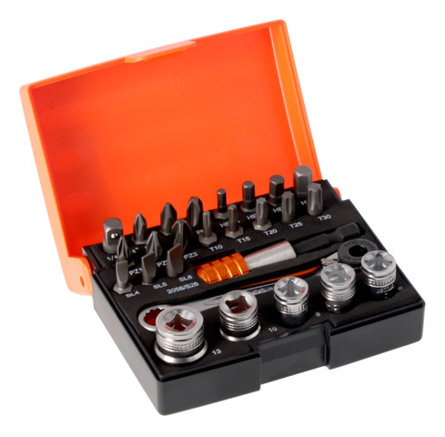 Produktbilde for Bahco bitssett 1/4 for spor- PH, PZ, Torx, unbrako 26-deler