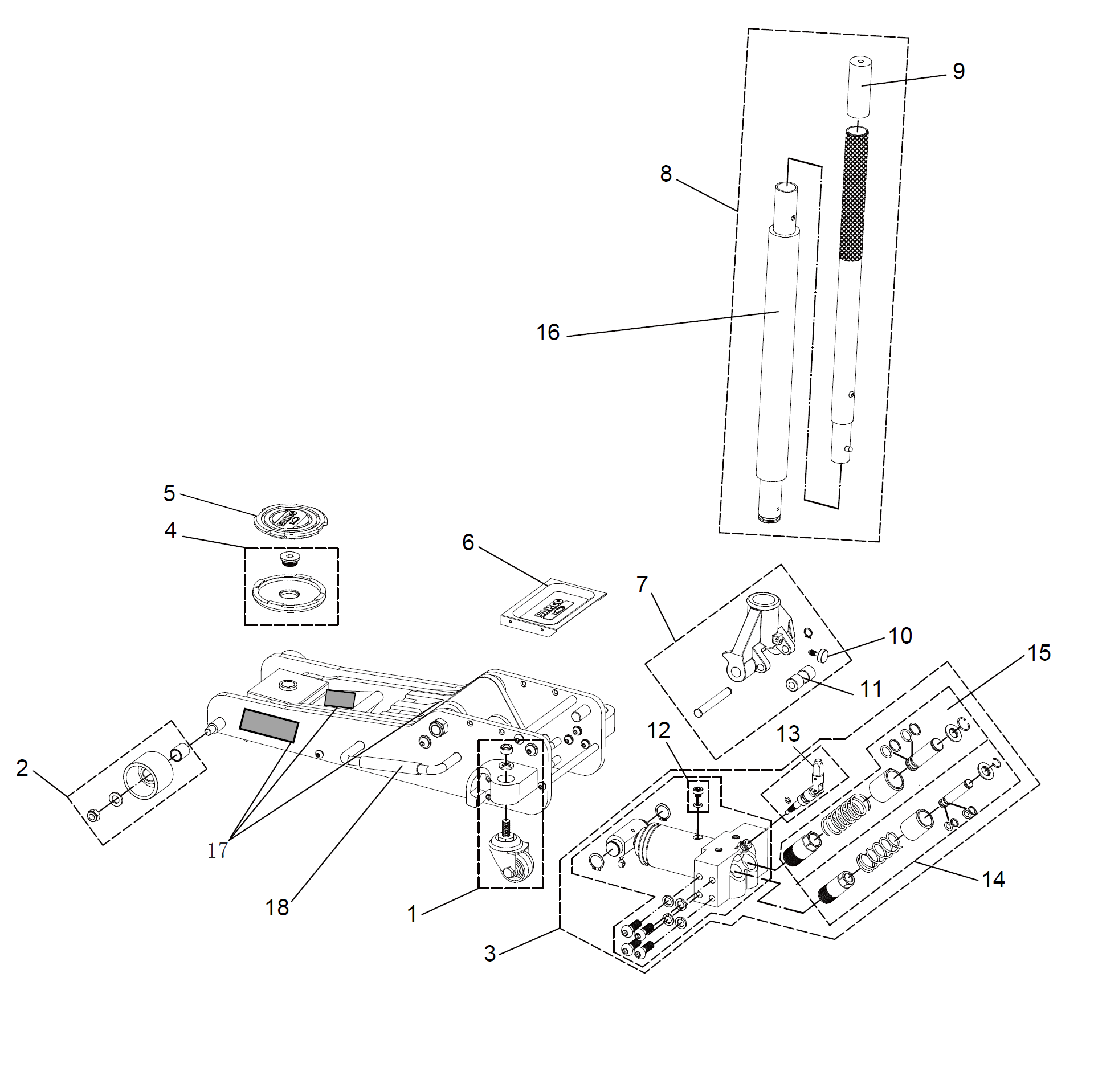 Produktbilde for Bahco pumpe 2,5T alu