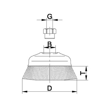 Produktbilde for Koppstålbørste for vinkesliper, form 11TDW