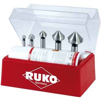 Produktbilde for Ruko forsenkersett HSS-G kobolt 5stk 6,3-25mm med spray