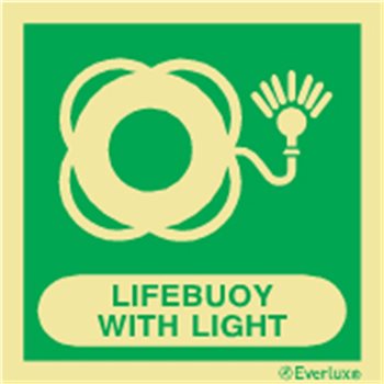 Produktbilde for Lifebuoy with light + symbol 15x15cm IMO